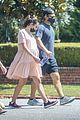 lea michele cradles baby bump walk with zandy reich 04